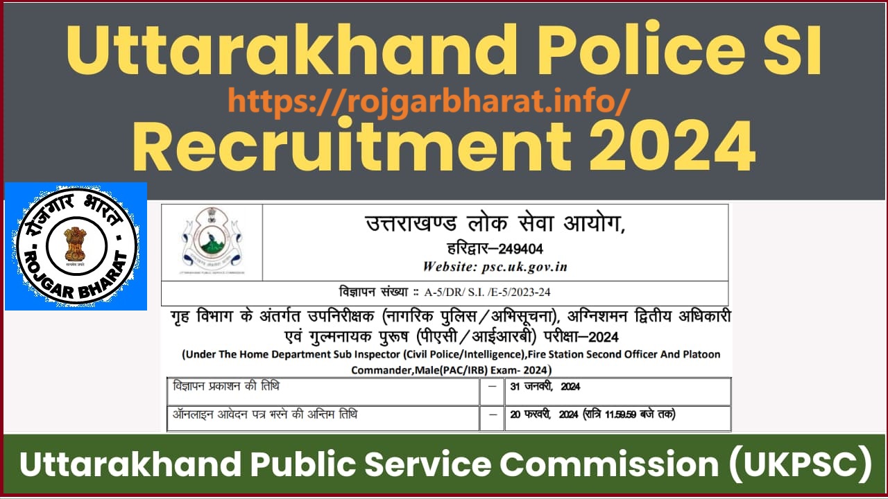 UKPSC Sub Inspector and Other Post Recruitment 2024