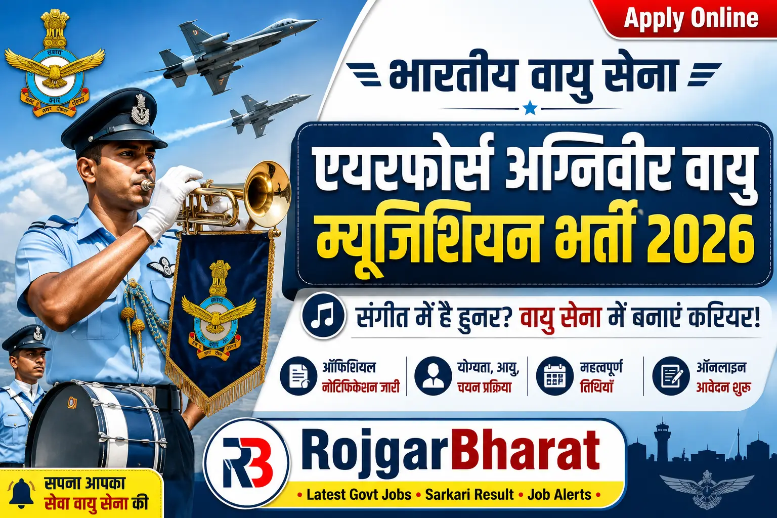 Airforce Agniveer Vayu Musician Recruitment 2026 Notification Out