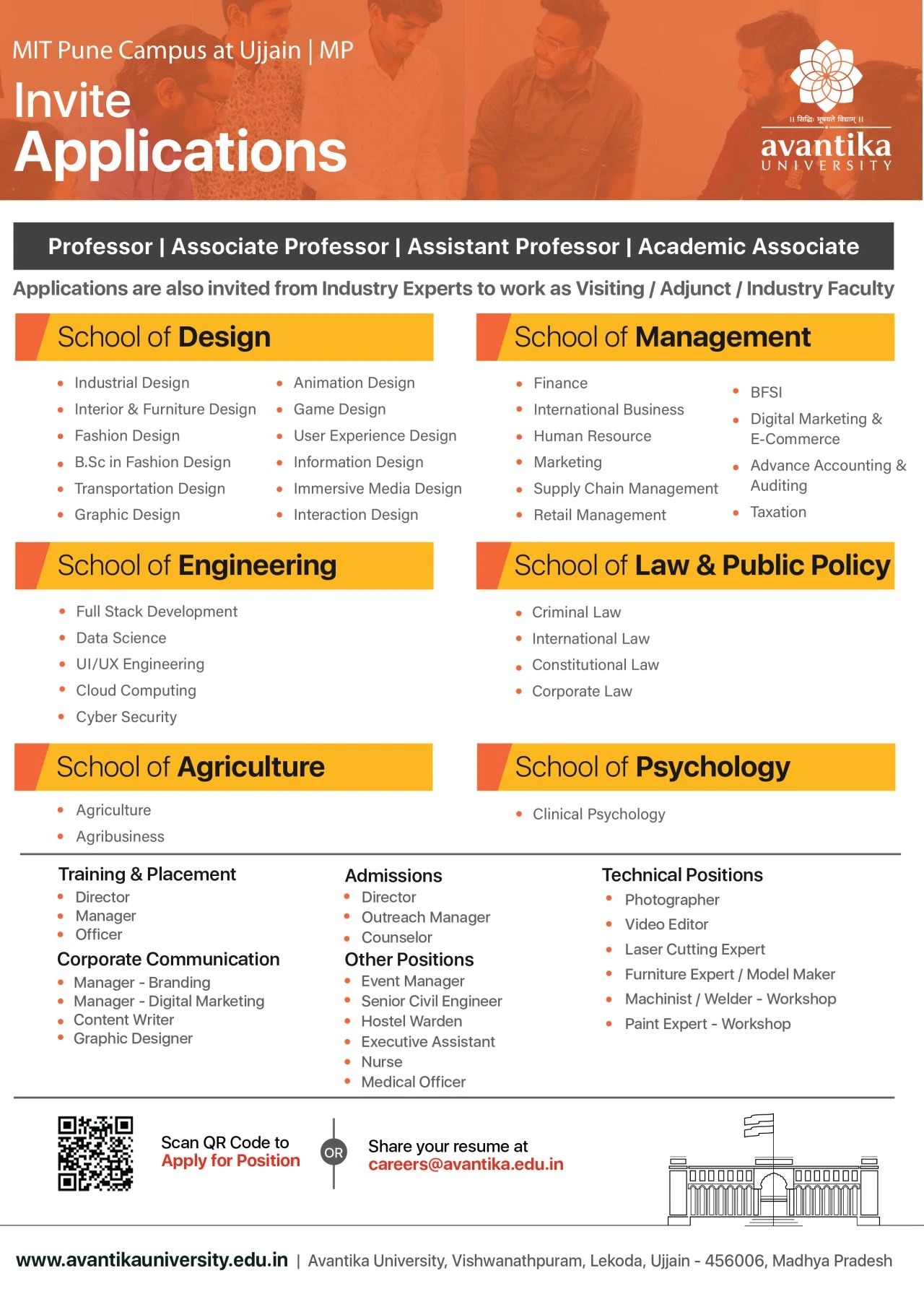 Avantika University Teaching Non-Teaching Recruitment 2026