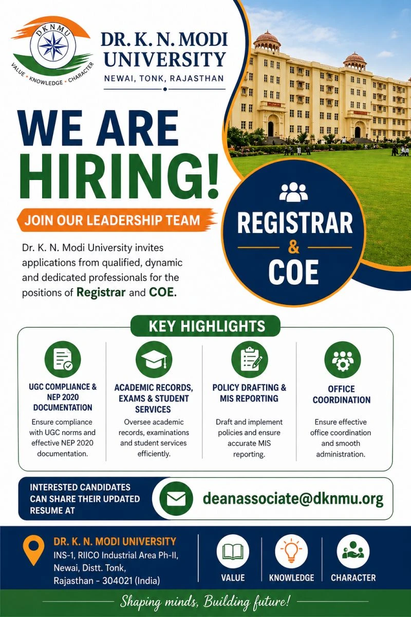 DR. K. N. MODI University Non-Teaching Recruitment 2026