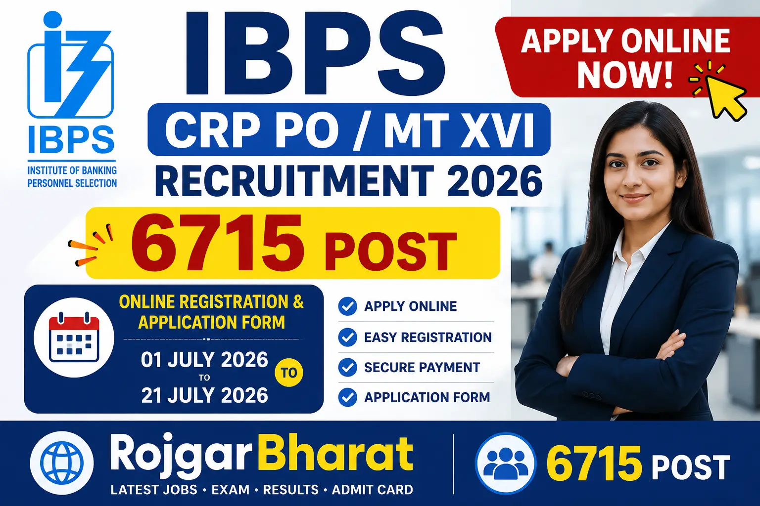 IBPS CRP PO MT XVI Recruitment 2026 Apply Online Form