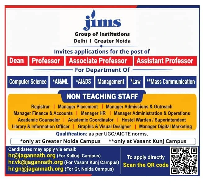 JlMS Group of Institutions Teaching Non-Teaching Recruitment 2026