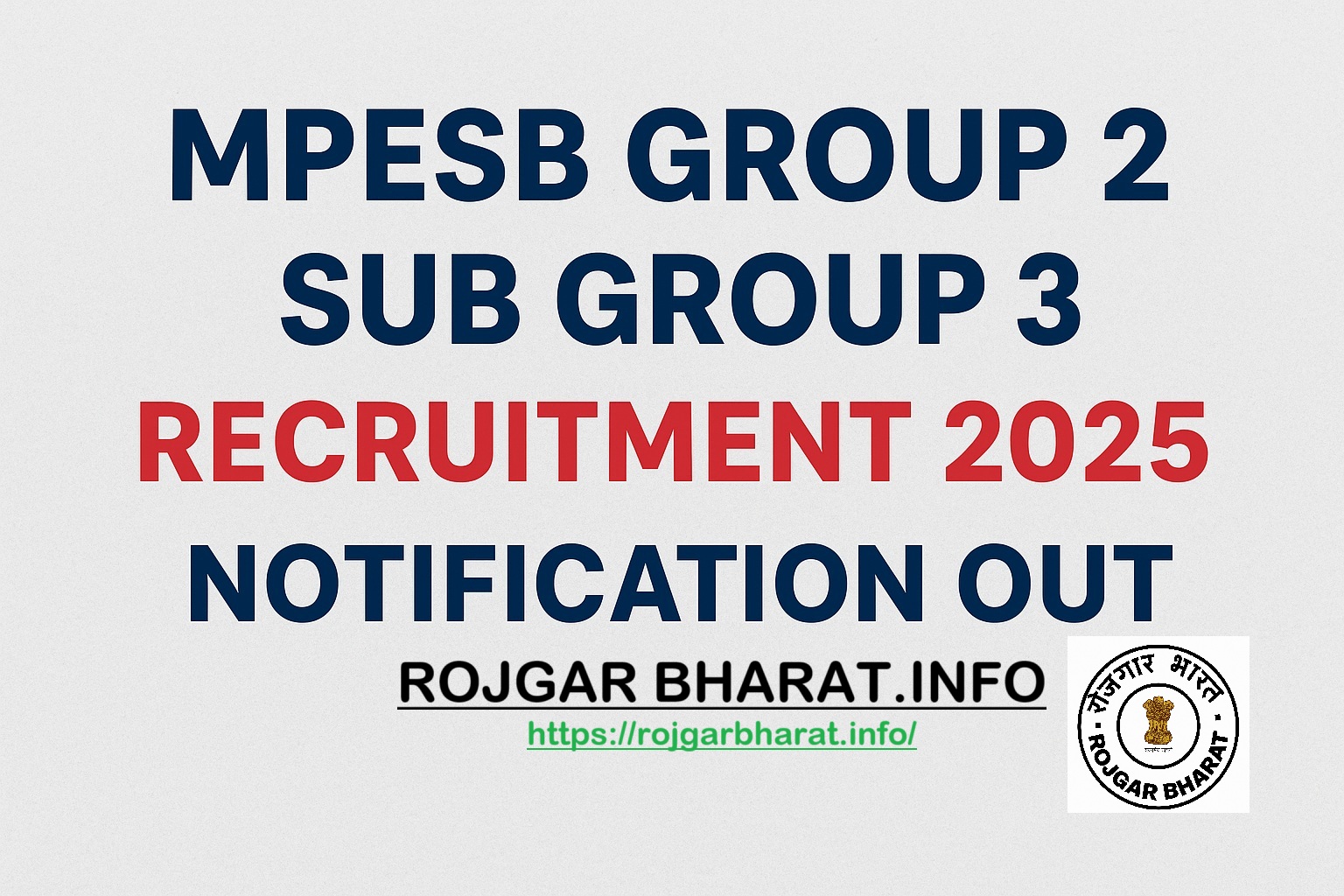 MPESB Group 2 Sub Group 3 Recruitment 2025 Notification Out
