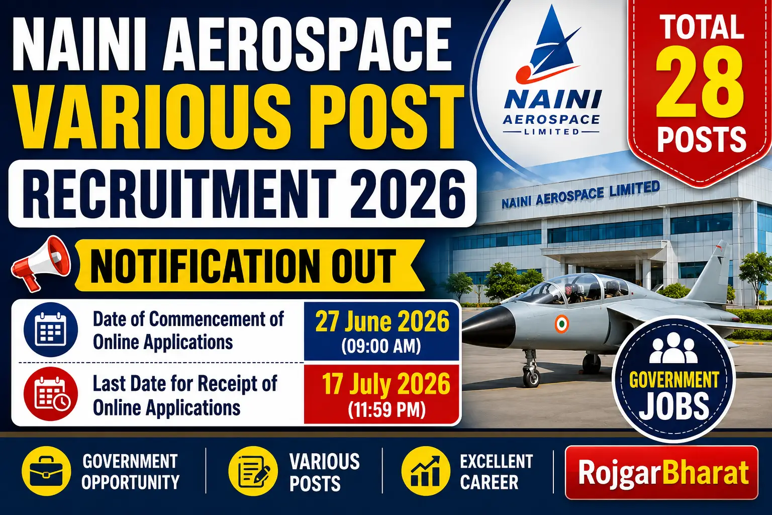 Naini Aerospace Various Post Recruitment 2026 Notification Out 28 Posts