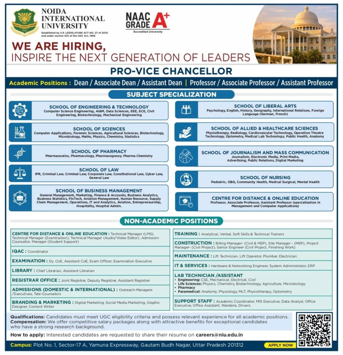 Noida International University Teaching Non-Teaching Recruitment 2026