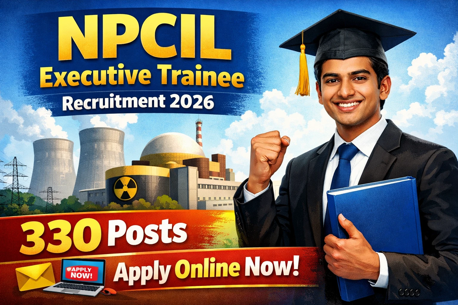 NPCIL Executive Trainee Recruitment 2026: 330 Posts, Apply Online Now
