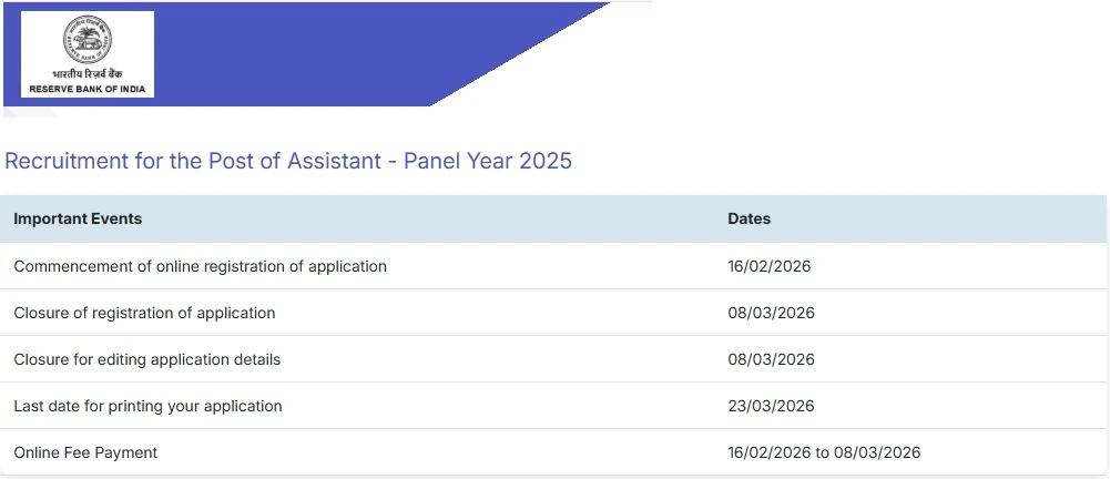 RBI Assistant Admit Card 2026