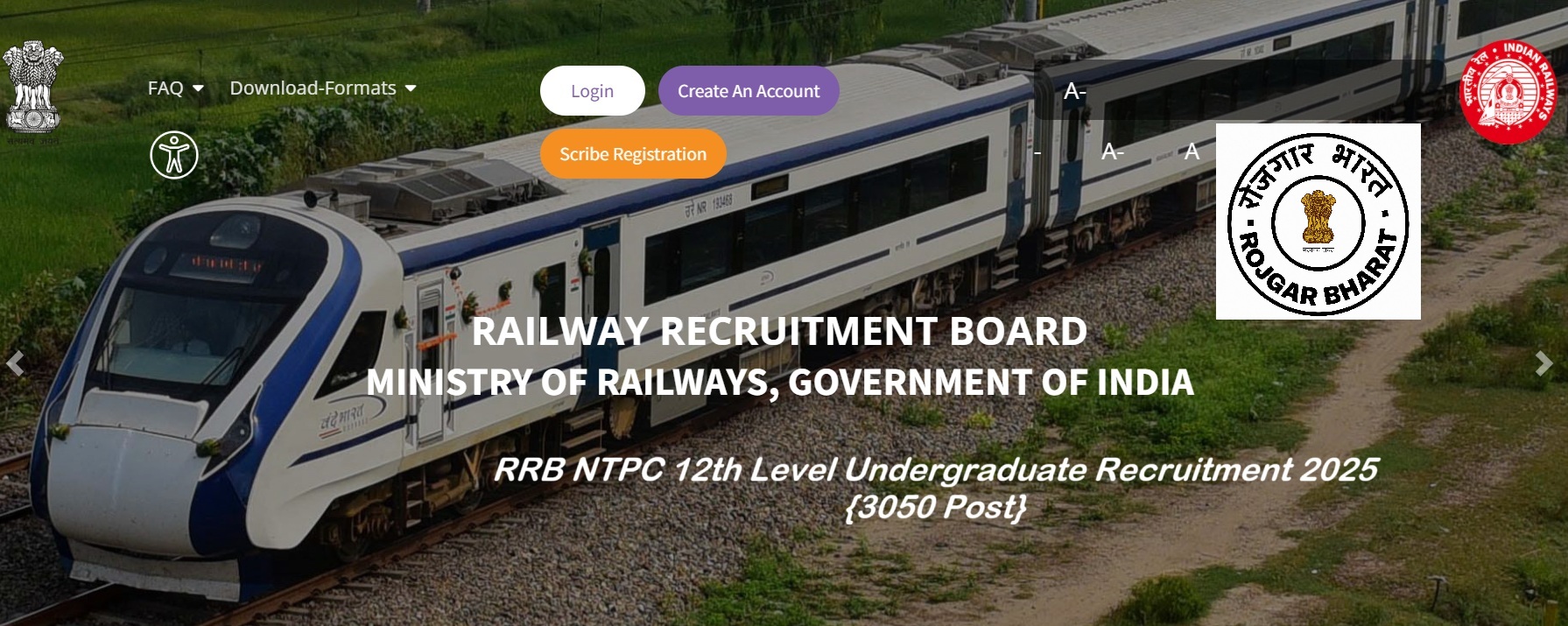 	
RRB NTPC 12th Level Undergraduate Recruitment 2025 {3050 Post}