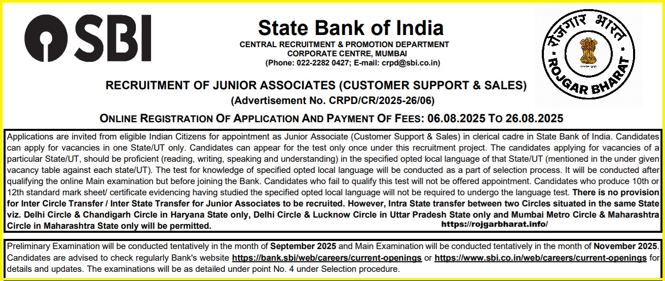 SBI Clerk Recruitment 2025 Apply Online for 5180 Post