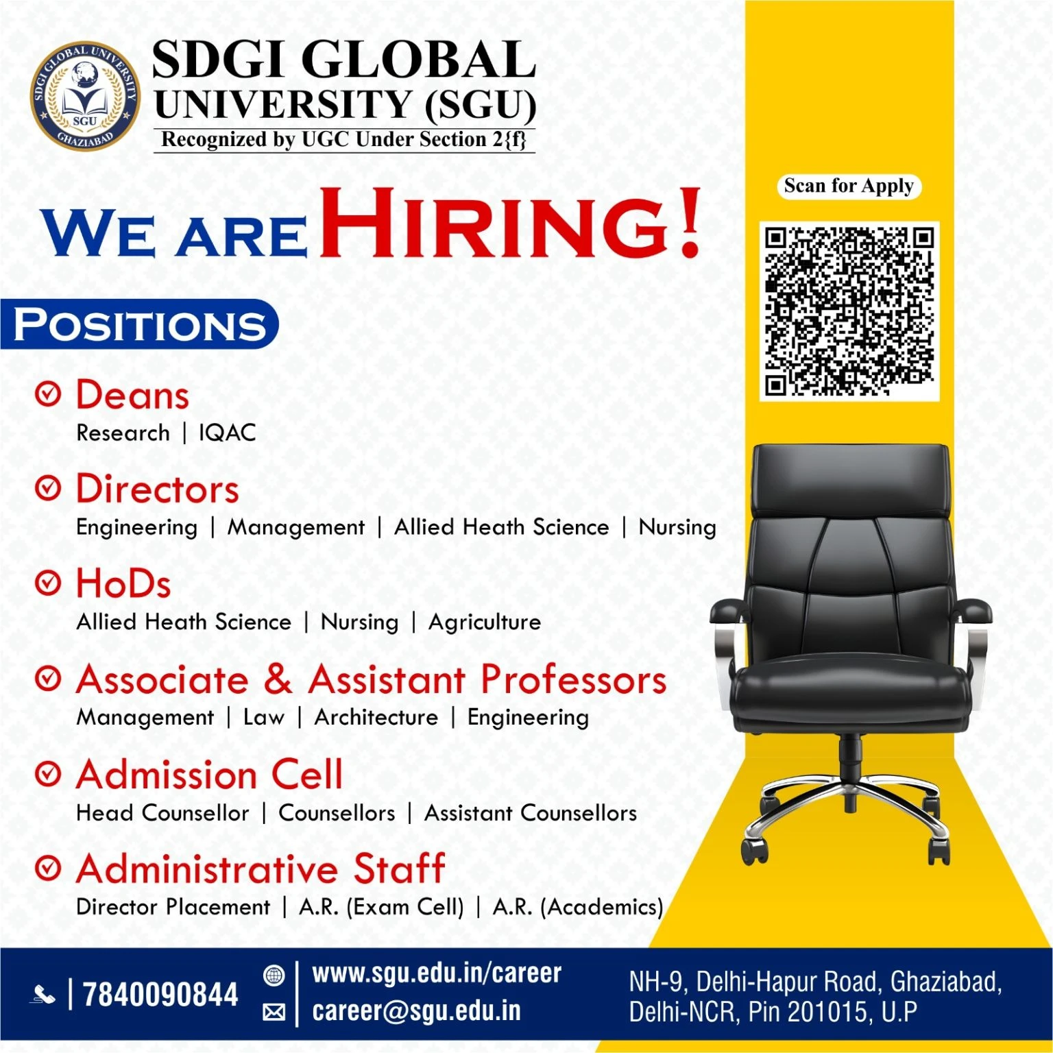SDGI Global University Teaching Non-Teaching Recruitment 2026 