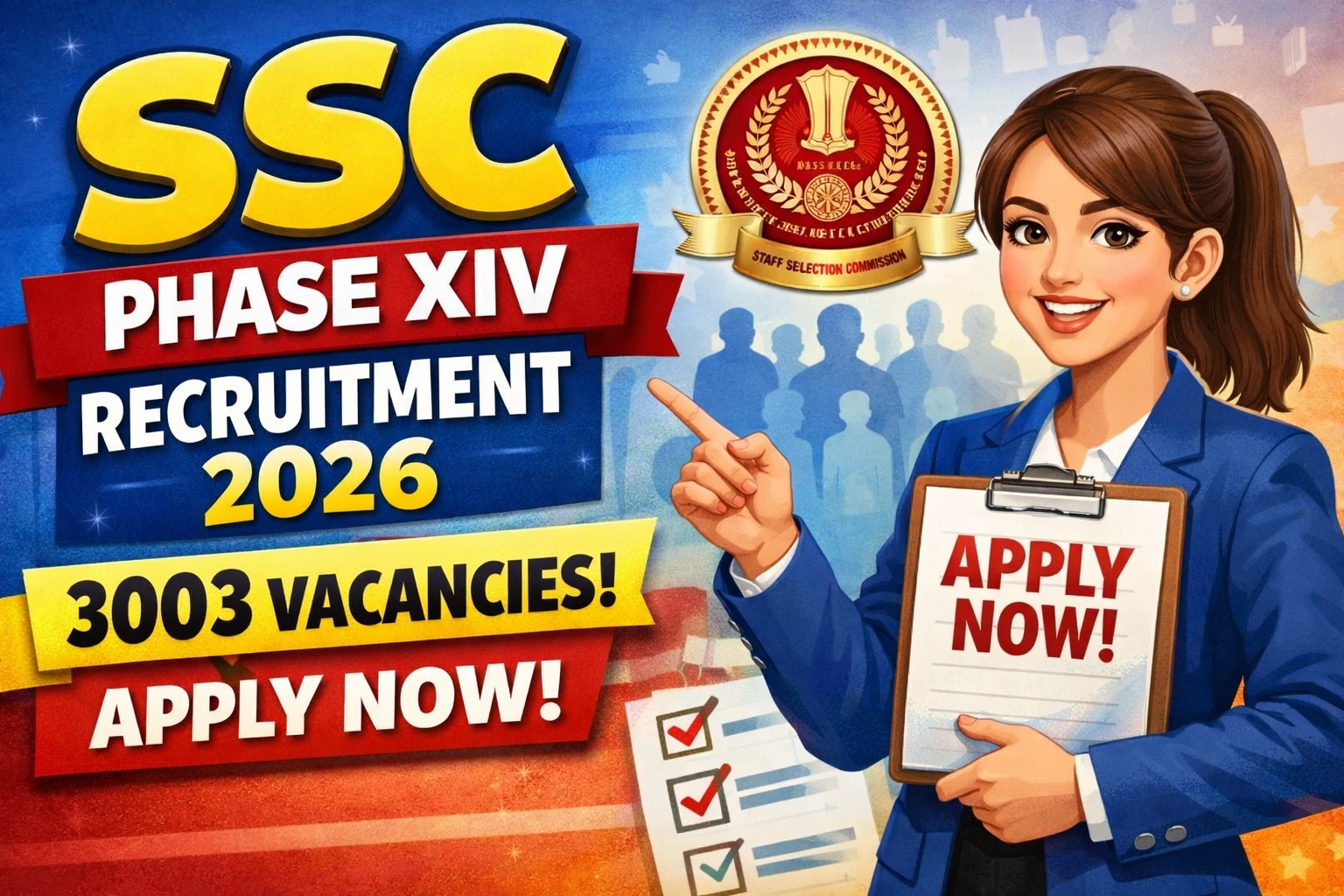 SSC Phase XIV Recruitment 2026 Notification Out for 3003 Posts
